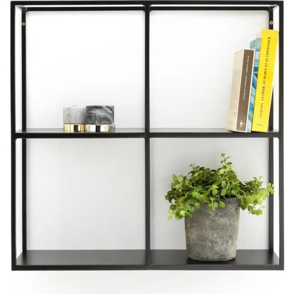 Beasym Modern Duvar Rafı, 60*60 cm Metal Raf - Siyah Kitaplık - Duvar Rafı & CD / DVD Rafı Fiyatı