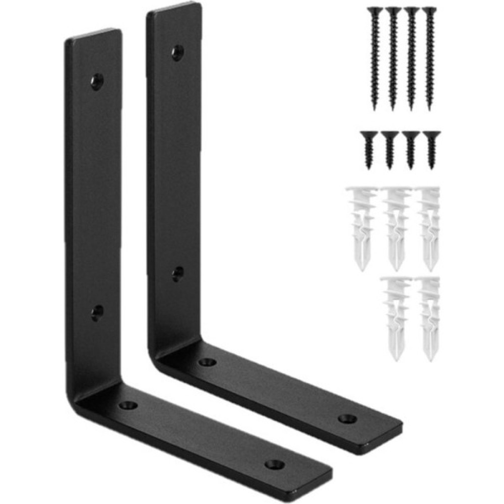 Beasym Raf Altı Ayak Raf Tutucu Ters L Demir 12 x 25 cm Siyah Montaj Aparatı (2 Adet) Nalburiye & Hırdavat Fiyatı