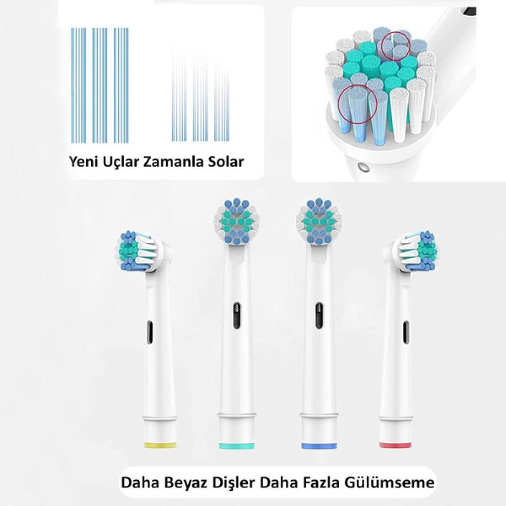 Beatitude 4 Adet Oral B Uyumlu Şarjlı Diş Fırçaları Uyumlu Muadil Yedek Kafa Ağız Bakım Yedek Fırça Başlığı Şarjlı Diş Fırçası ve Aksesuarları Fiyatı