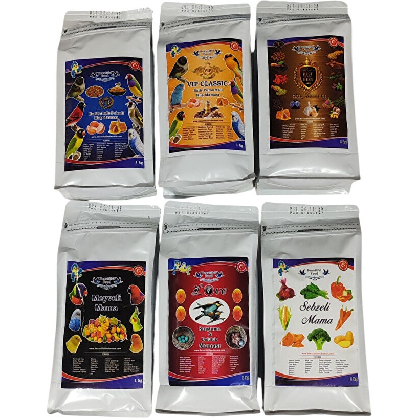 Beautifulfood Mama 1 kg 6 Lı Set (Classic + Kurtlu + Best + Meyveli + Sebzeli + Love) Diğer Fiyatı