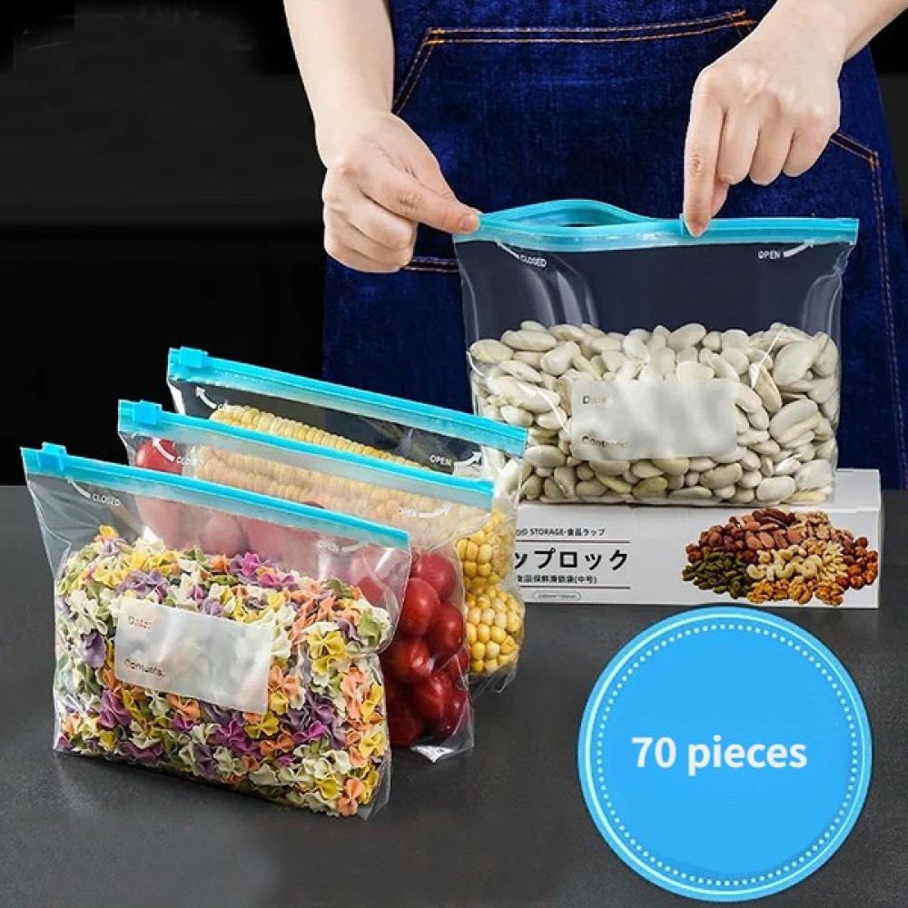 Beautifyy 55PCS Yeniden Kullanılabilir Gıda Dondurucu Çantası Stand Up Depolama Sızdır Köprü Düzenleyici Taze Kapatma Sarma Ziplock (Yurt Dışından) Saklama Kapları Fiyatı