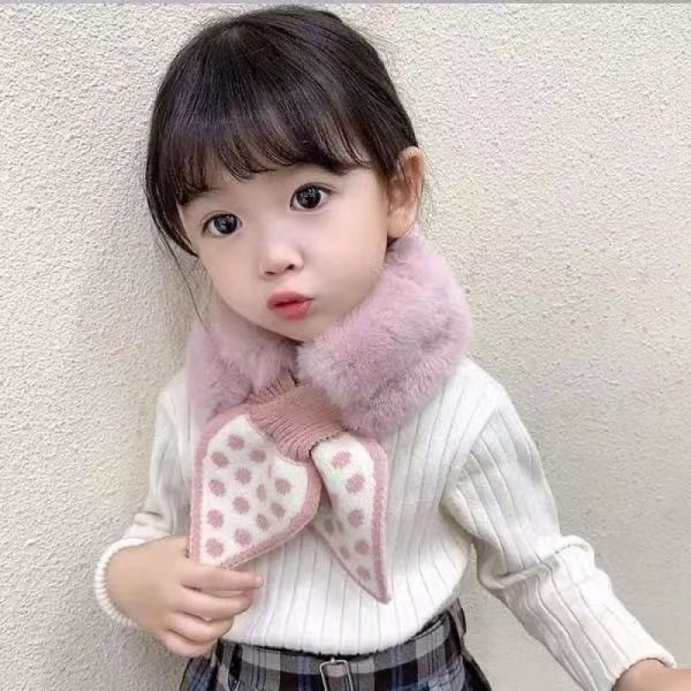 Beautifyy Çocuk Polka Dot Kürk Kış Kış Sıcak Boyun Eşarp Baita Kalınlaşmış Boyun Örtüsü Kürk Çapraz Peluş Boyun Eşarp (Yurt Dışından) Eşarp Fiyatı