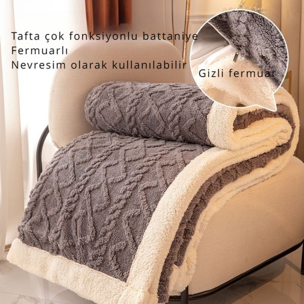 Beautifyy Taff Polar Battaniye - Açık Yeşil (Yurt Dışından) - 200 x 230 cm - Koyu Gri Battaniye Fiyatı