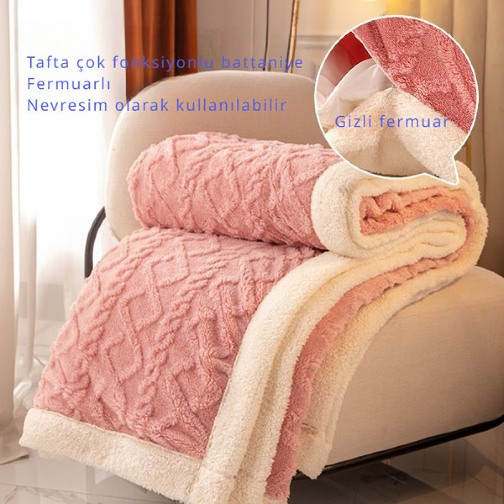 Beautifyy Taff Polar Battaniye - Pembe (Yurt Dışından) - 200 x 230 cm Battaniye Fiyatı