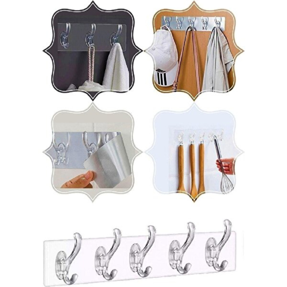 Beauty Loves 5'Li Yapışkanlı Şeffaf Duvar Askısı Banyo Mutfak Düzenleyici Askı Pratik Kanca Askılık Eşya Saklama / Düzenleme Fiyatı