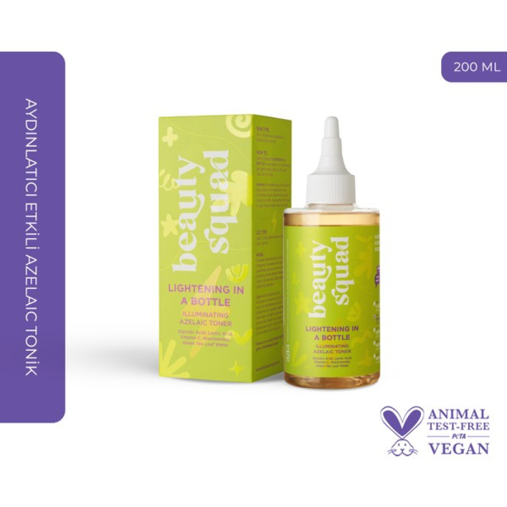 Beauty Squad Lightening İn A Bottle İlluminating Azelaic Toner - Aydınlatıcı Etkili Azelaic Tonik Cilt Temizleme ve Peeling Fiyatı