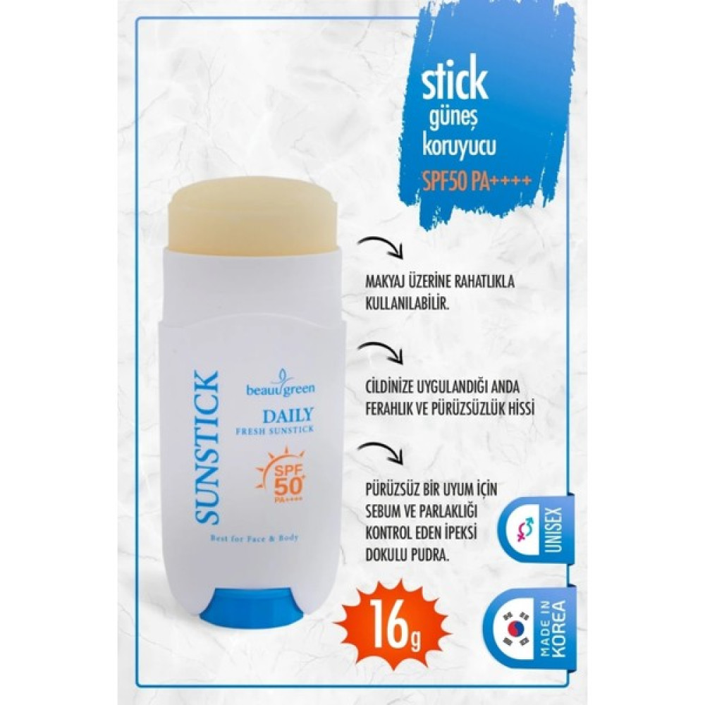 Beauu Green Beauugreen Daily Fresh Sun Stick 16G SPF50+ Pa++++ Güneş Kremleri ve Losyonları Fiyatı