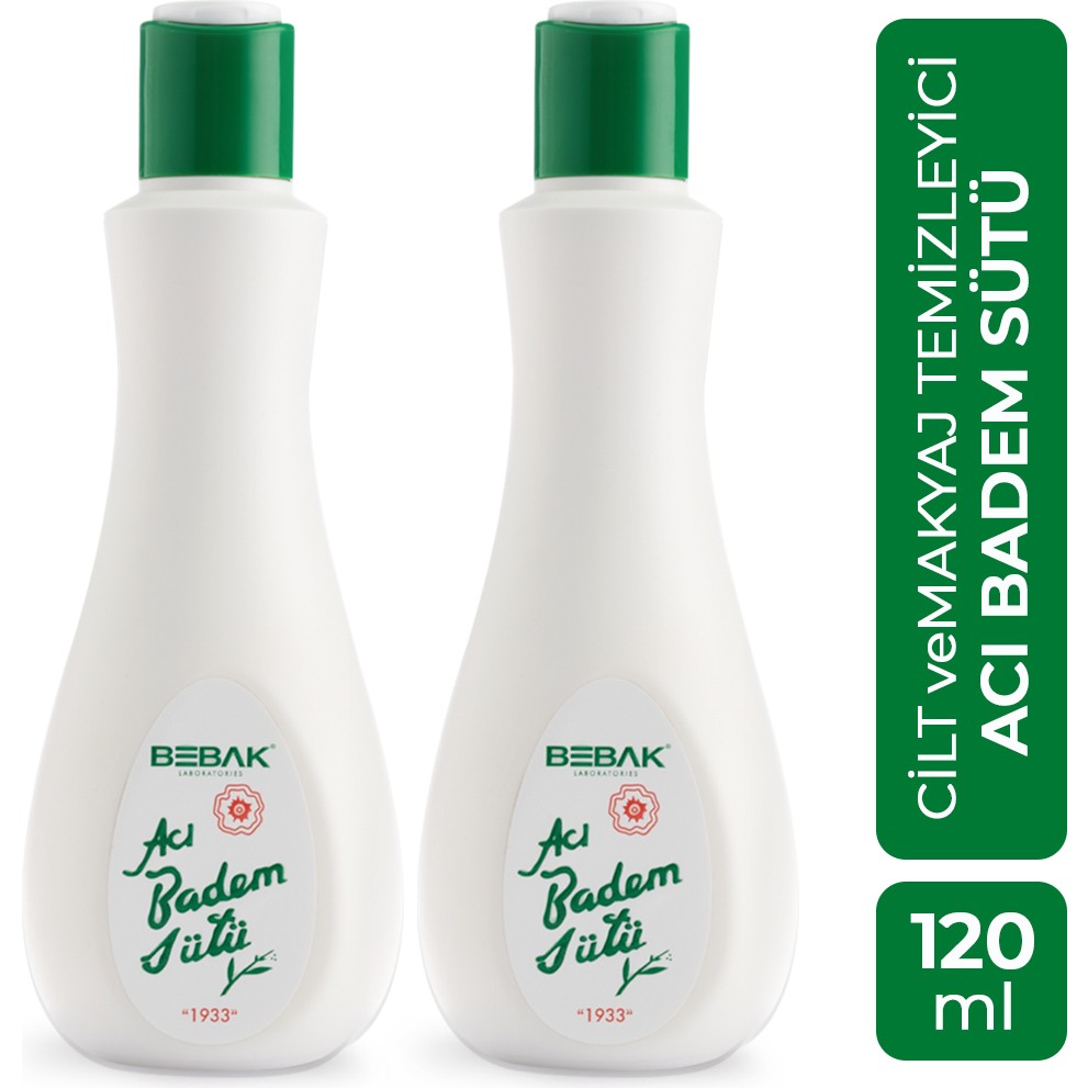 Bebak Yüz Temizleme Sütü Karma Ciltler İçin Acı Badem Özlü Paraben İçermez 120 ml 2'li Paket Diğer Fiyatı