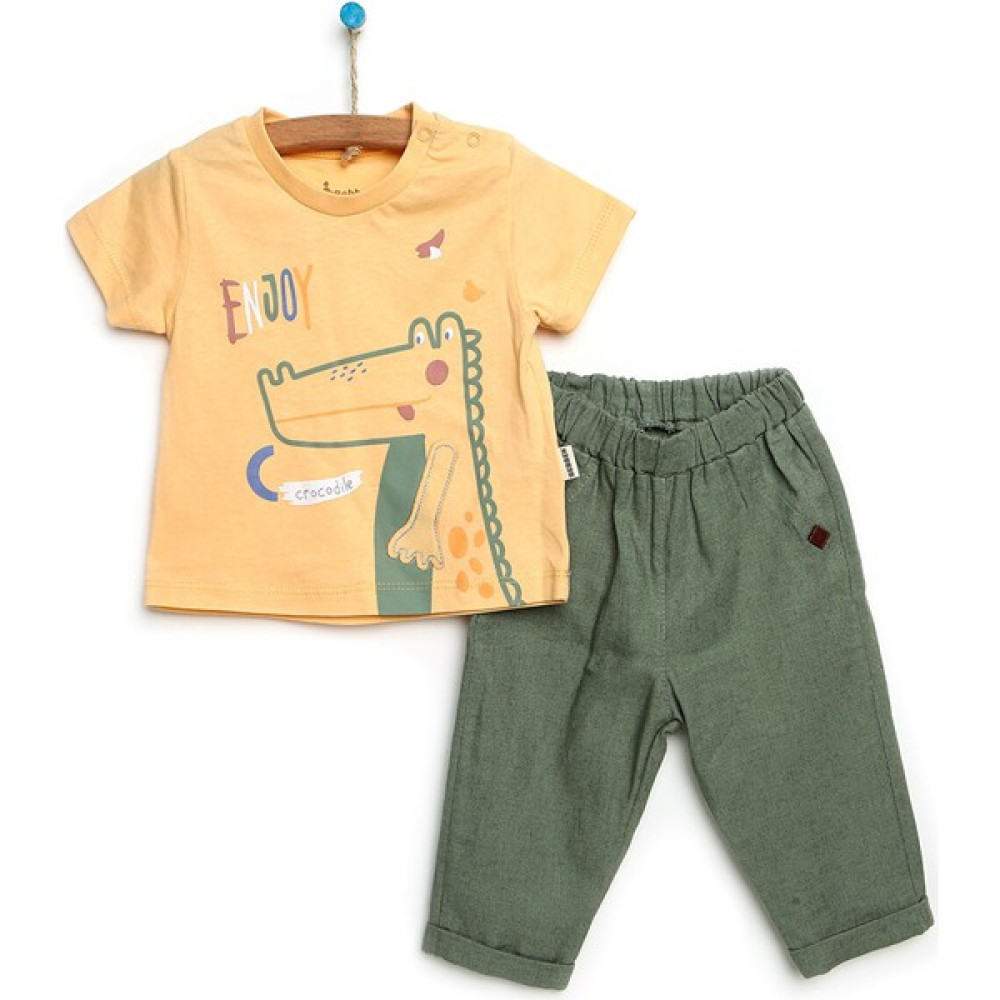 Bebbek Dino Party Tshirt - Pantolon Erkek Bebek Bebek Giysi Takım Fiyatı