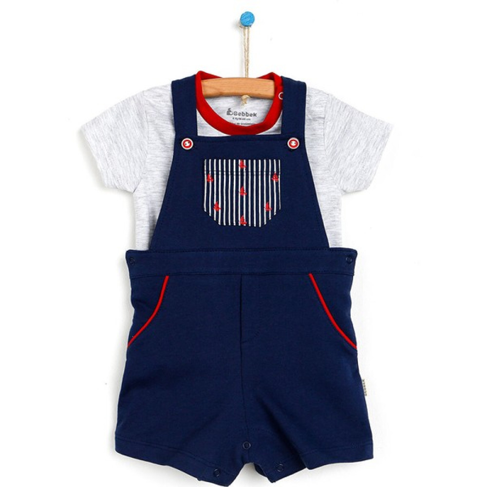 Bebbek Little Marine Şort Salopet-Tshirt Erkek Bebek Bebek Giysi Takım Fiyatı
