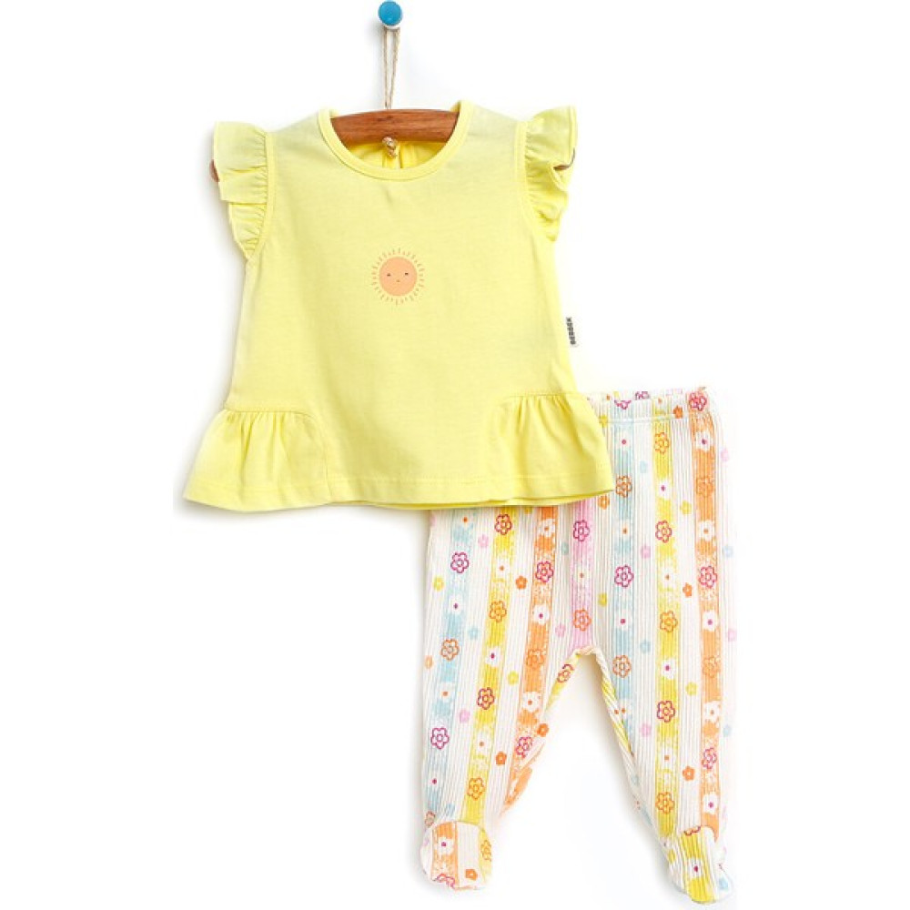 Bebbek Yenidoğan Baby Sunshine Tshirt-Patikli Alt Kız Bebek Bebek Giysi Takım Fiyatı