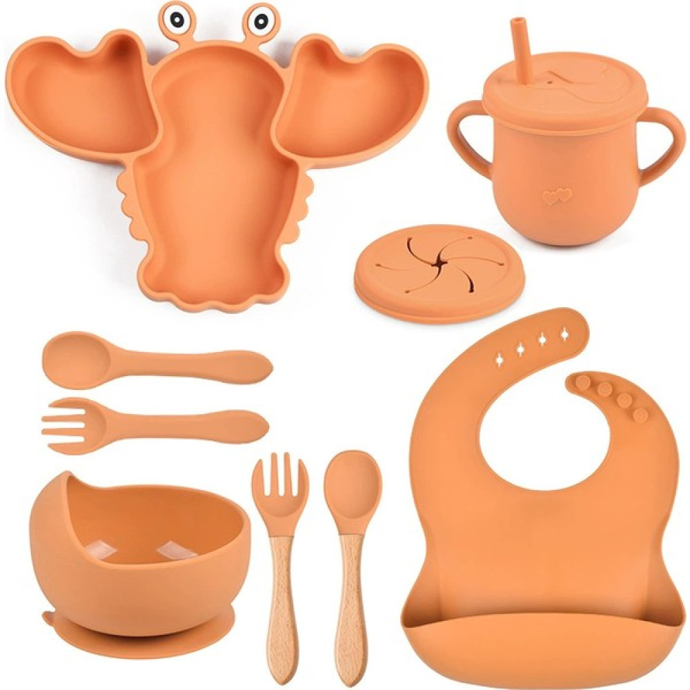 Bebbly 9 Parçalı Çocuk Istakoz Silikon Çatal Bıçak Seti (Yurt Dışından) - Turuncu Oto Boyaları Fiyatı