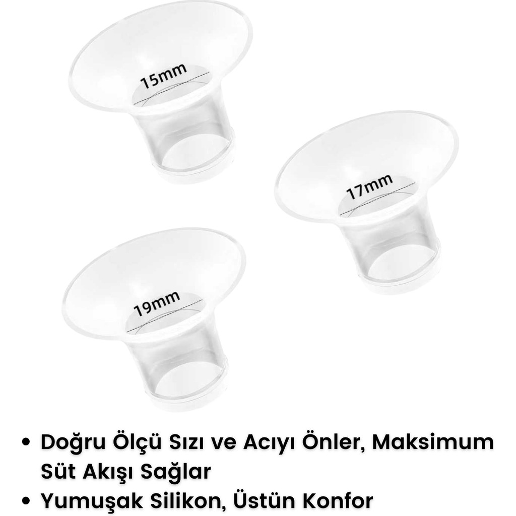 Bebebao Silikon Başlık Flanş Küçültücü 15-17-19 mm (P8 Pro Uyumlu) - Standart - Şeffaf Diğer Fiyatı