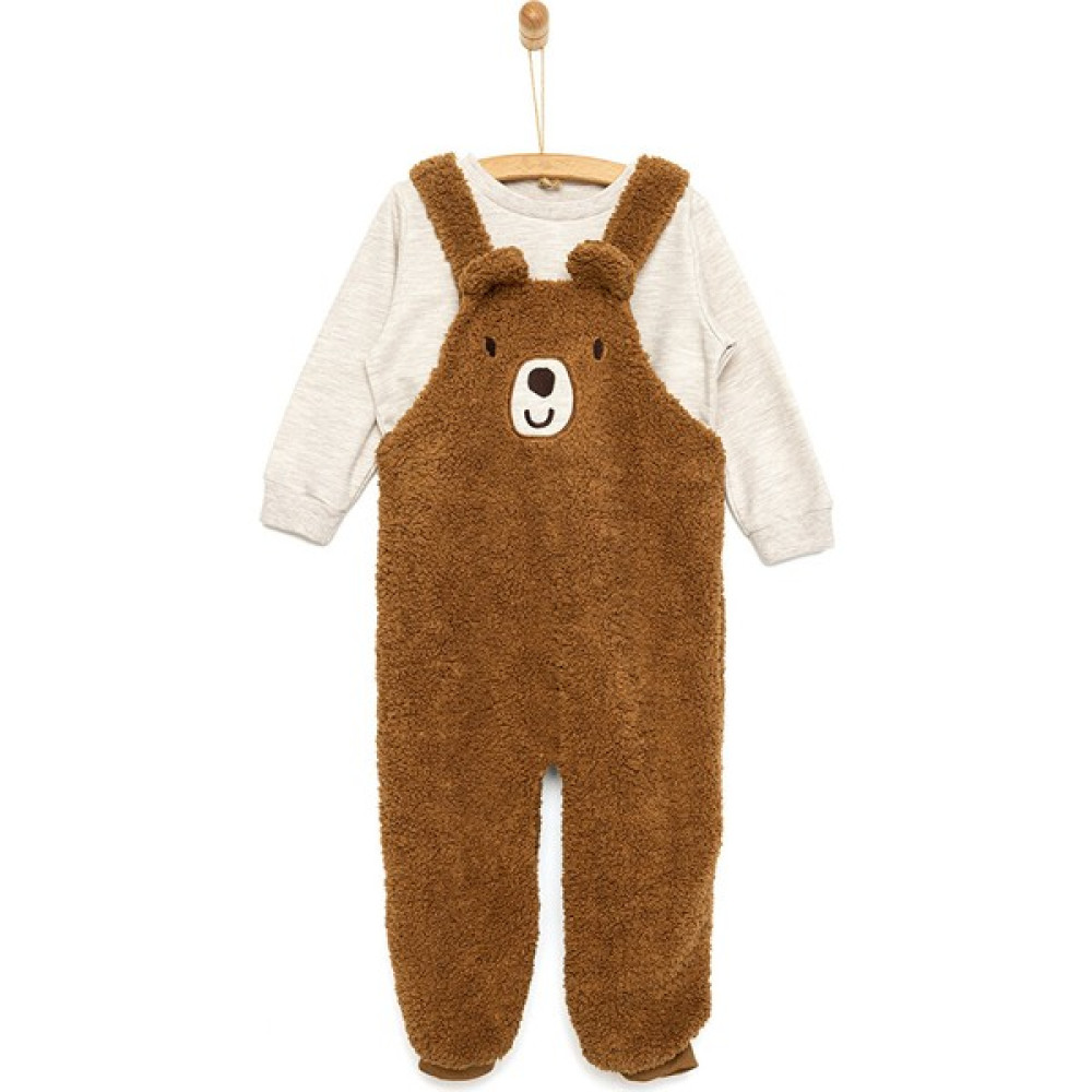 Bebecix Cute Bear Hugs Salopet-Sweatshirt Erkek Bebek Bebek Giysi Takım Fiyatı