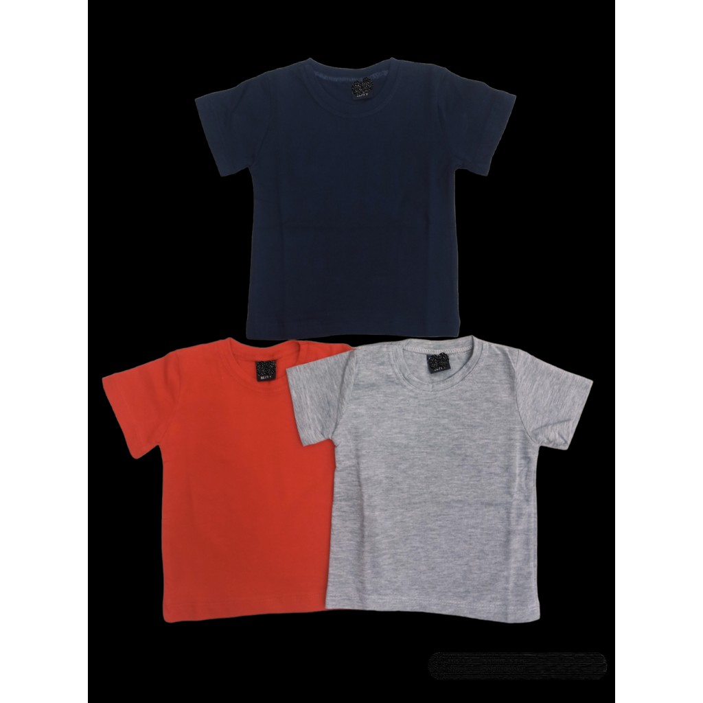 Bebedino Basic Düz Bisiklet Yaka Kısa Kollu Likralı Badi Sweat T-Shirt (3 Lü Paket Gri-Kırmızı-Lacivert) Giyim & İç Giyim Fiyatı
