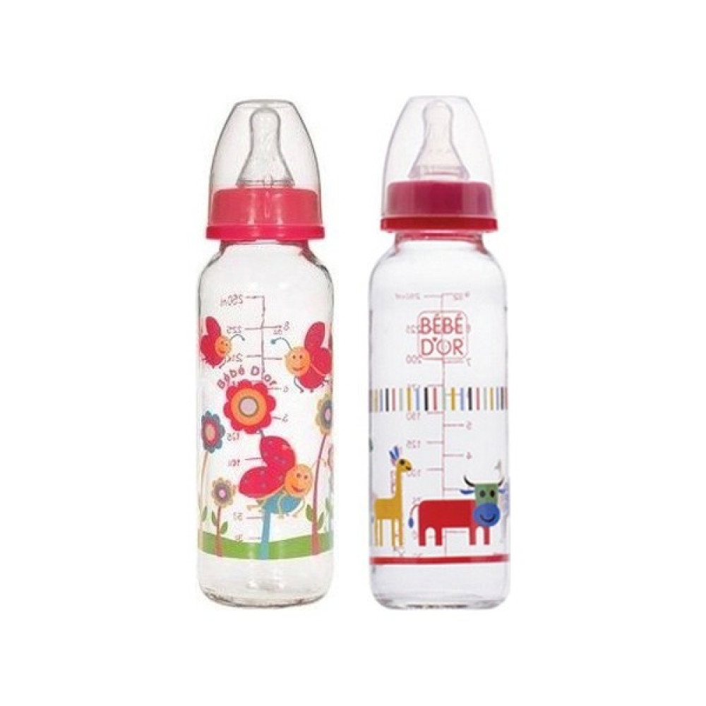 Bebedor %0 BPA Desenli Cam Biberon 250 ml Biberon Fiyatı