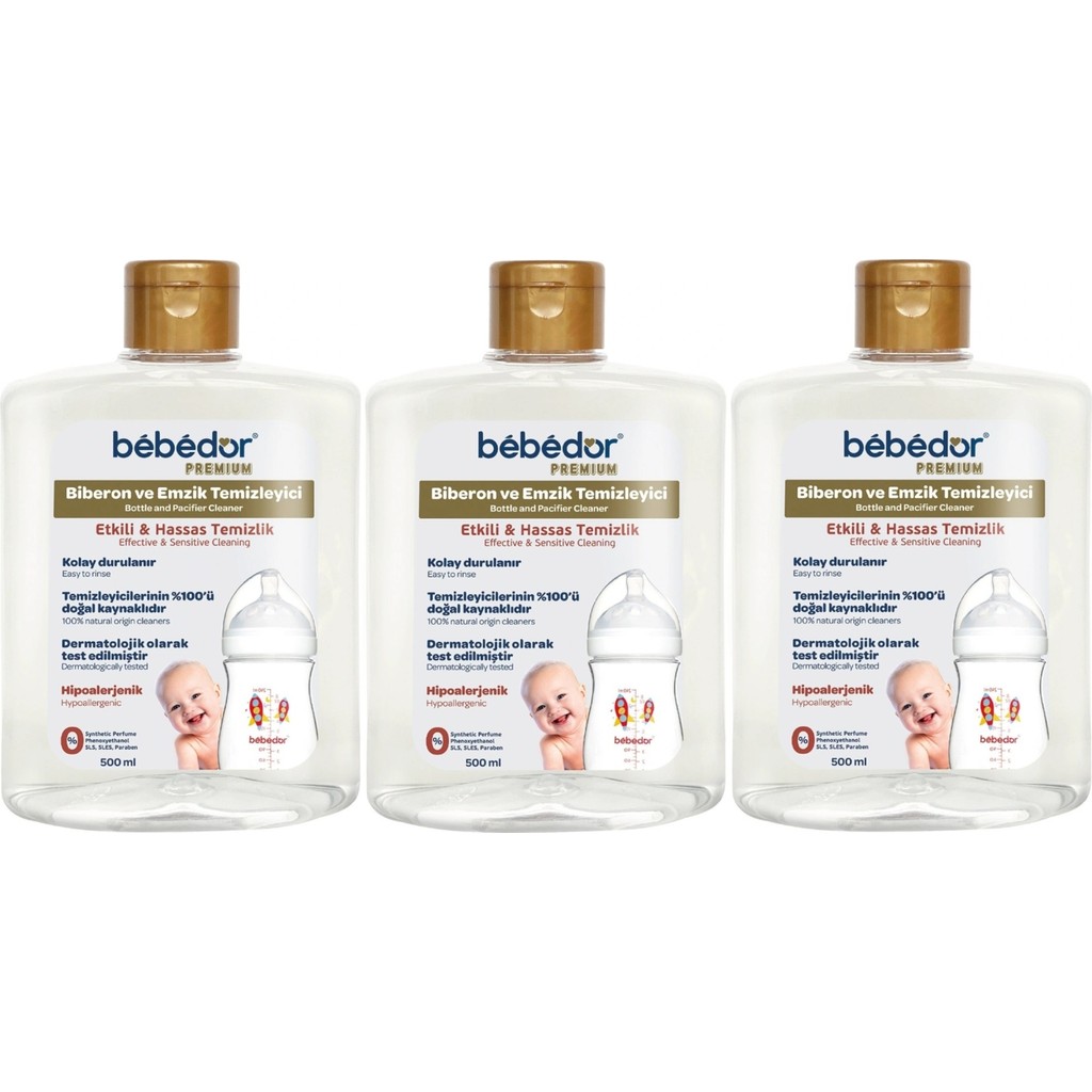 Bebedor Emzik ve Biberon Temizleyici 1500ML (3PK*500ML) - Beyaz Biberon Fiyatı