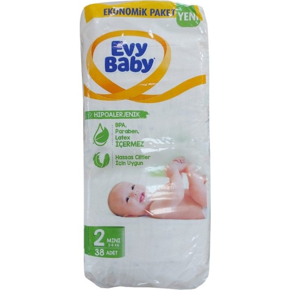 Bebegen Evy Baby 2 Numara Eko Bebek Bezi Mini 38'li Paket - 38 Oto Boyaları Fiyatı