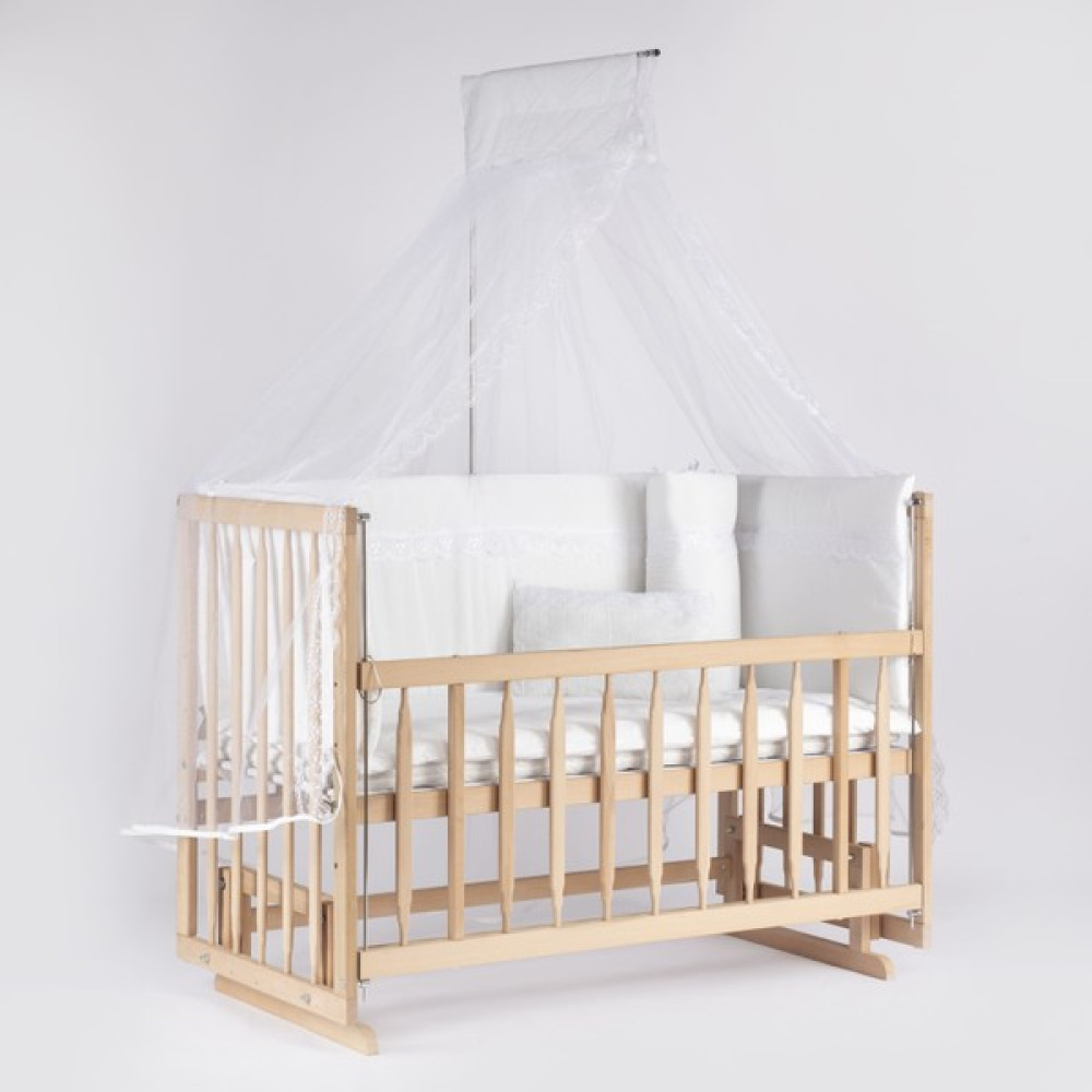Bebeget Süper Full Natural Ahşap Beşik 4 Kademeli Anne Yanı Sallanır Bebek Beşiği 60X120 -S01 Uyku Set+Yatak Beşik Fiyatı