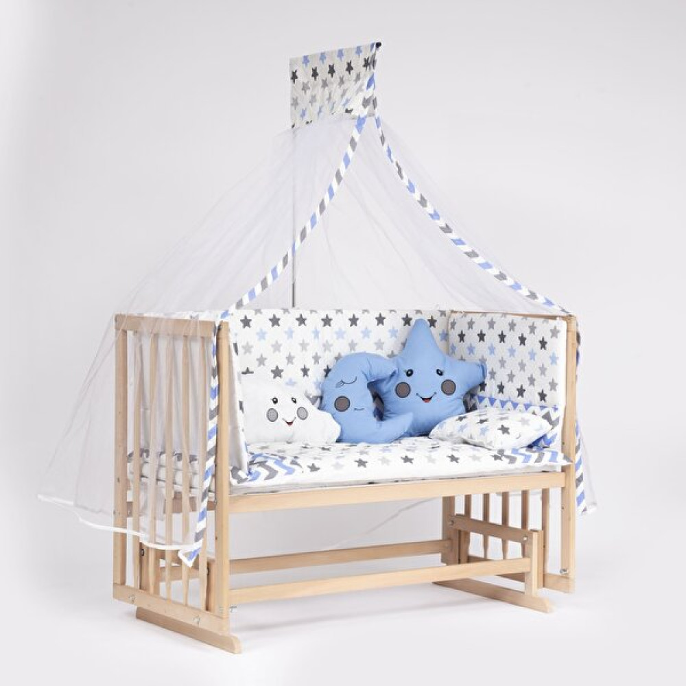 Bebeget Süper Full Natural Ahşap Beşik 4 Kademeli Anne Yanı Sallanır Bebek Beşiği 60X120 -S02 Uyku Set+Yatak Beşik Fiyatı