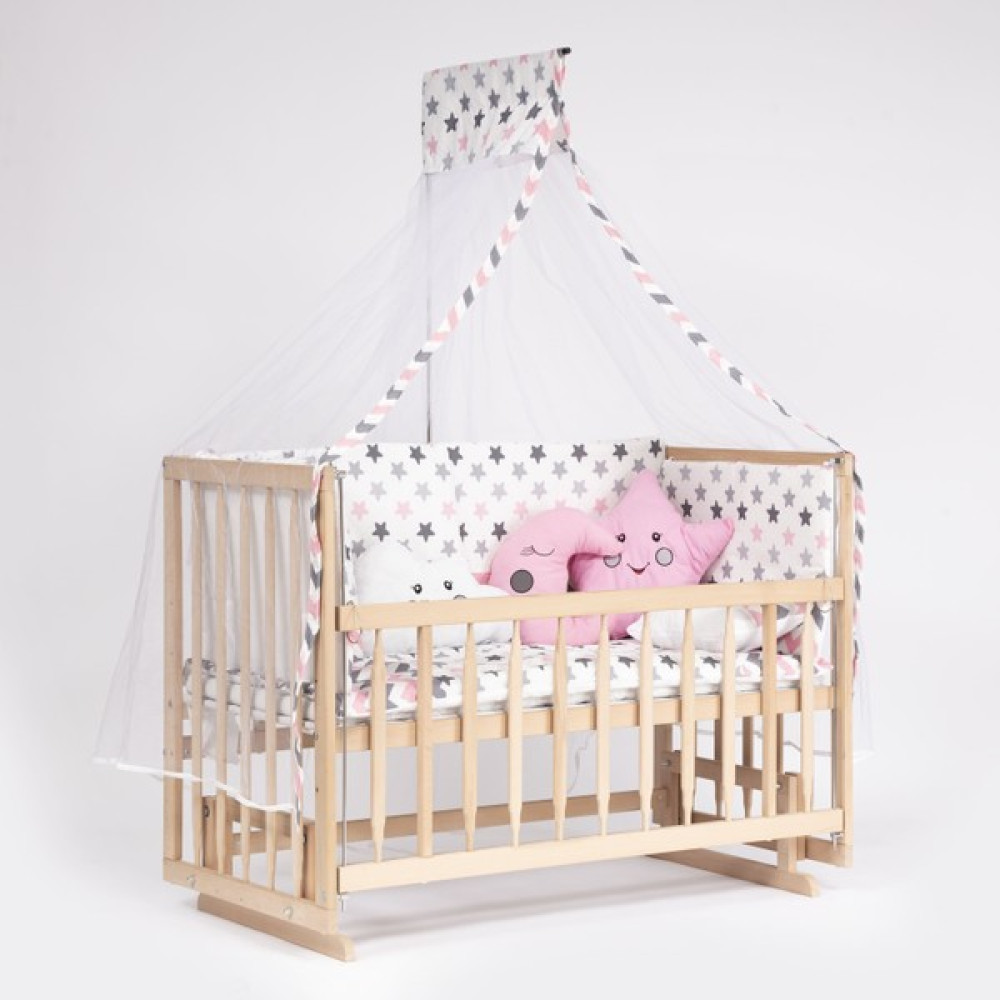 Bebeget Süper Full Natural Ahşap Beşik 4 Kademeli Anne Yanı Sallanır Bebek Beşiği 60X120 -S09 Uyku Set+Yatak Beşik Fiyatı