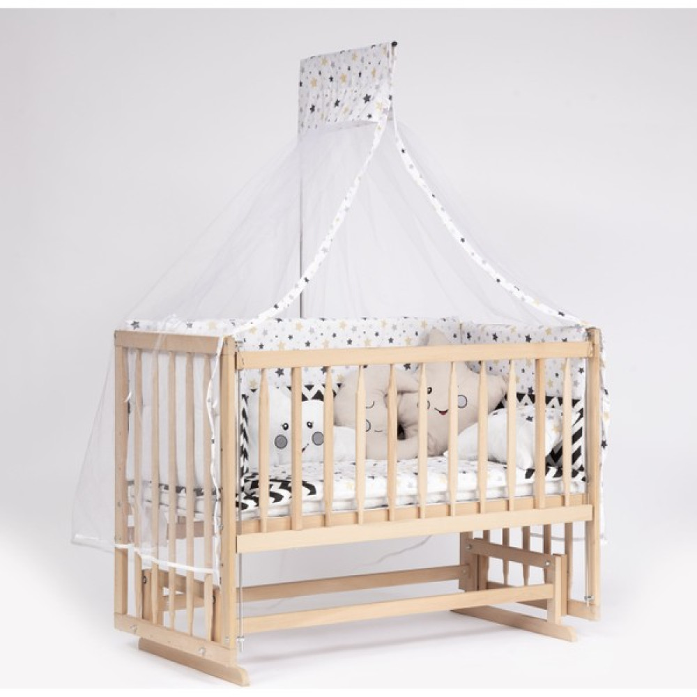 Bebeget Süper Full Natural Ahşap Beşik 4 Kademeli Anne Yanı Sallanır Bebek Beşiği 60X120 -S11 Uyku Set+Yatak Beşik Fiyatı