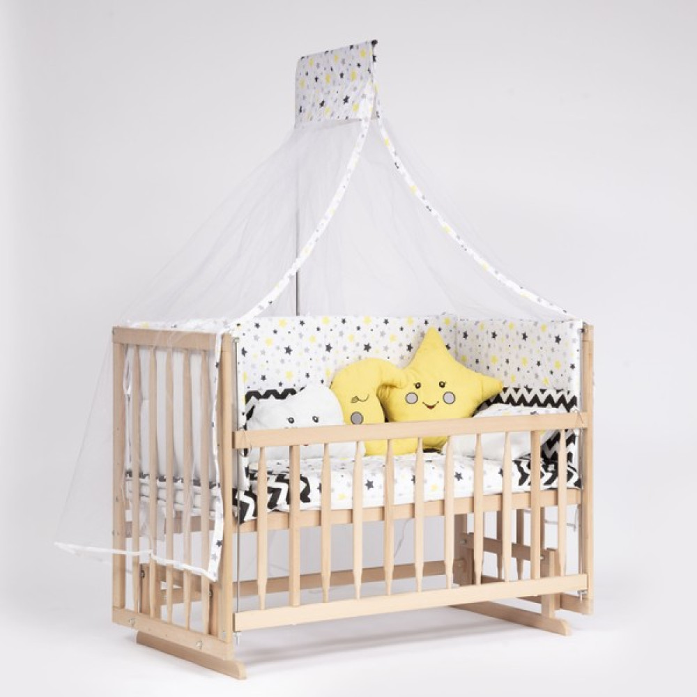 Bebeget Süper Full Natural Ahşap Beşik 4 Kademeli Anne Yanı Sallanır Bebek Beşiği 60X120 -S12 Uyku Set+Yatak Beşik Fiyatı