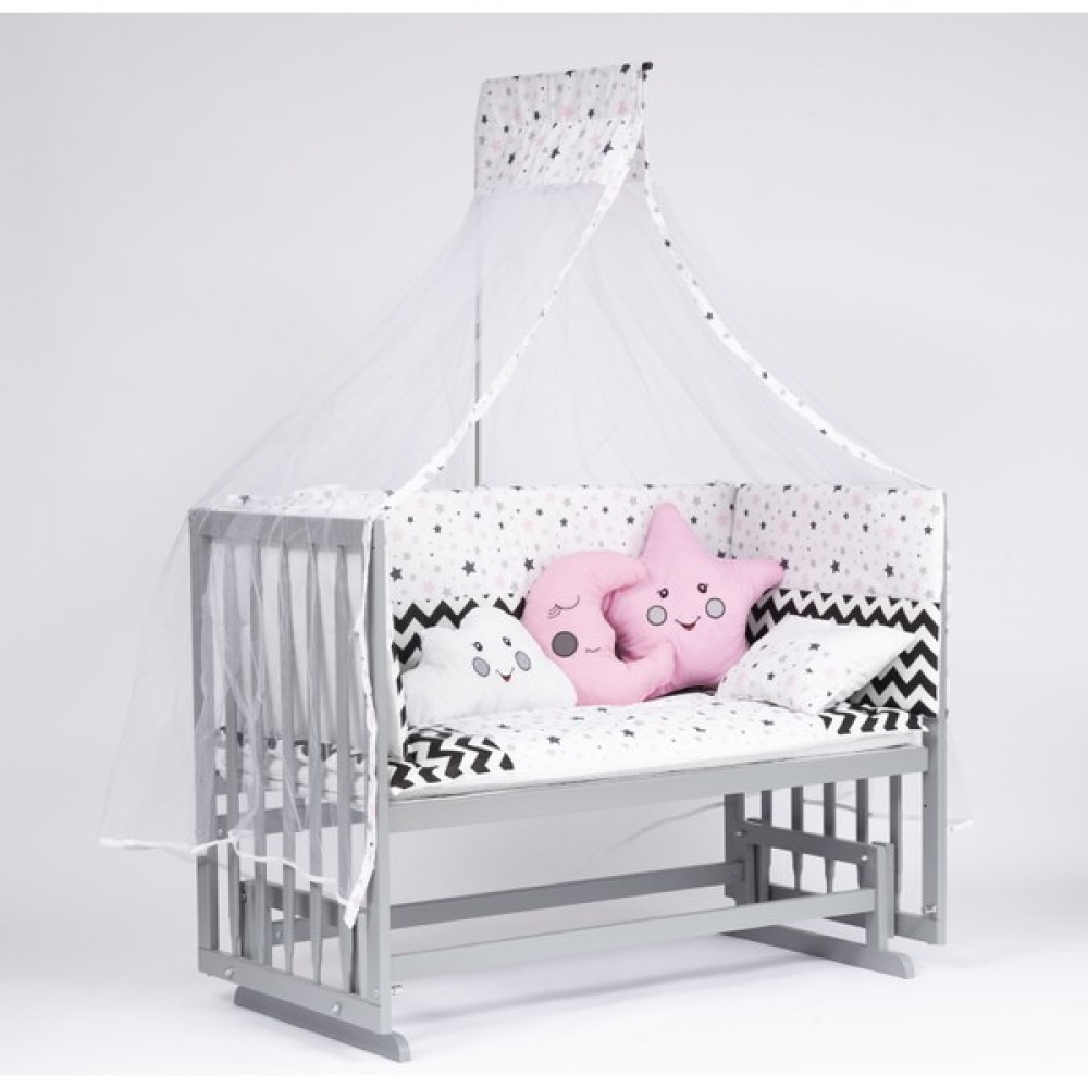 Bebeget Süper Natural ahşap Beşik 4 Kademeli Gri Anne Yanı Sallanır Bebek Beşiği 60X120 -Uyku Seti+Yatak G11 Beşik Fiyatı