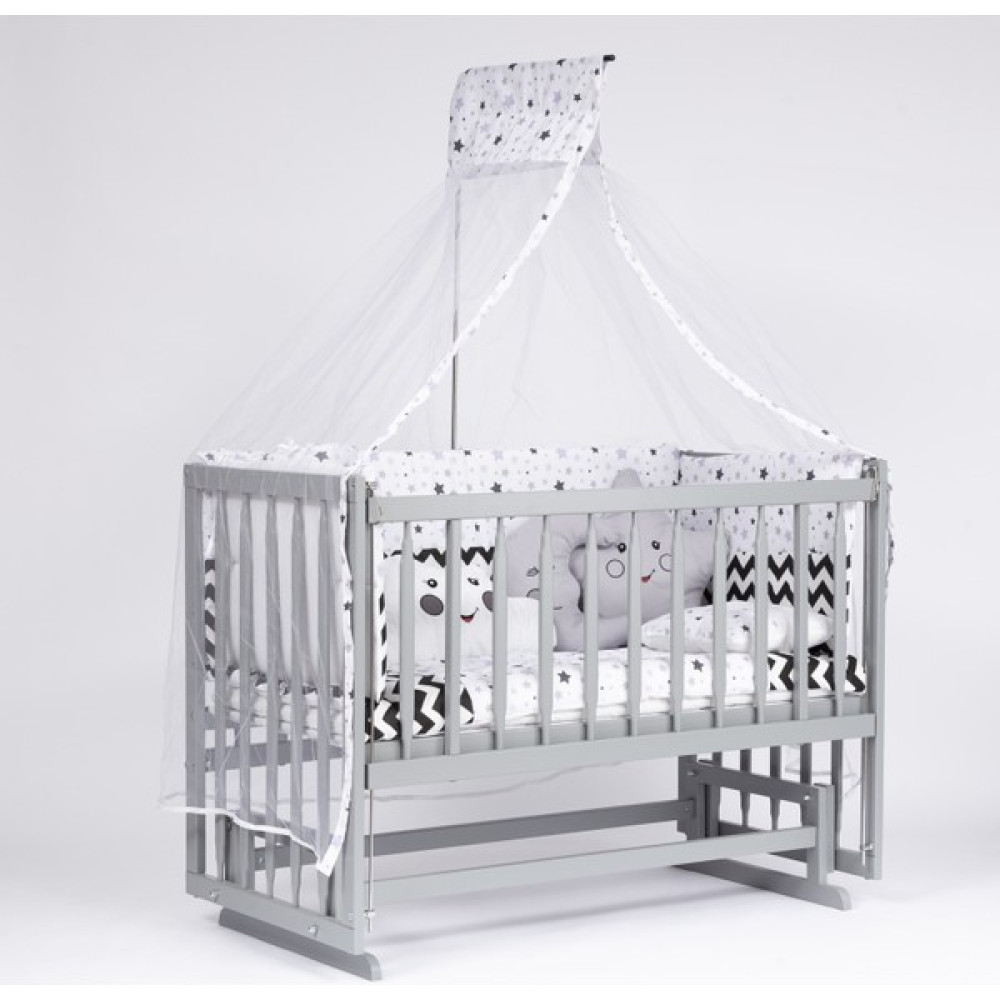 Bebeget Süper Natural ahşap Beşik 4 Kademeli Gri Anne Yanı Sallanır Bebek Beşiği 60X120 -Uyku Seti+Yatak G12 Beşik Fiyatı