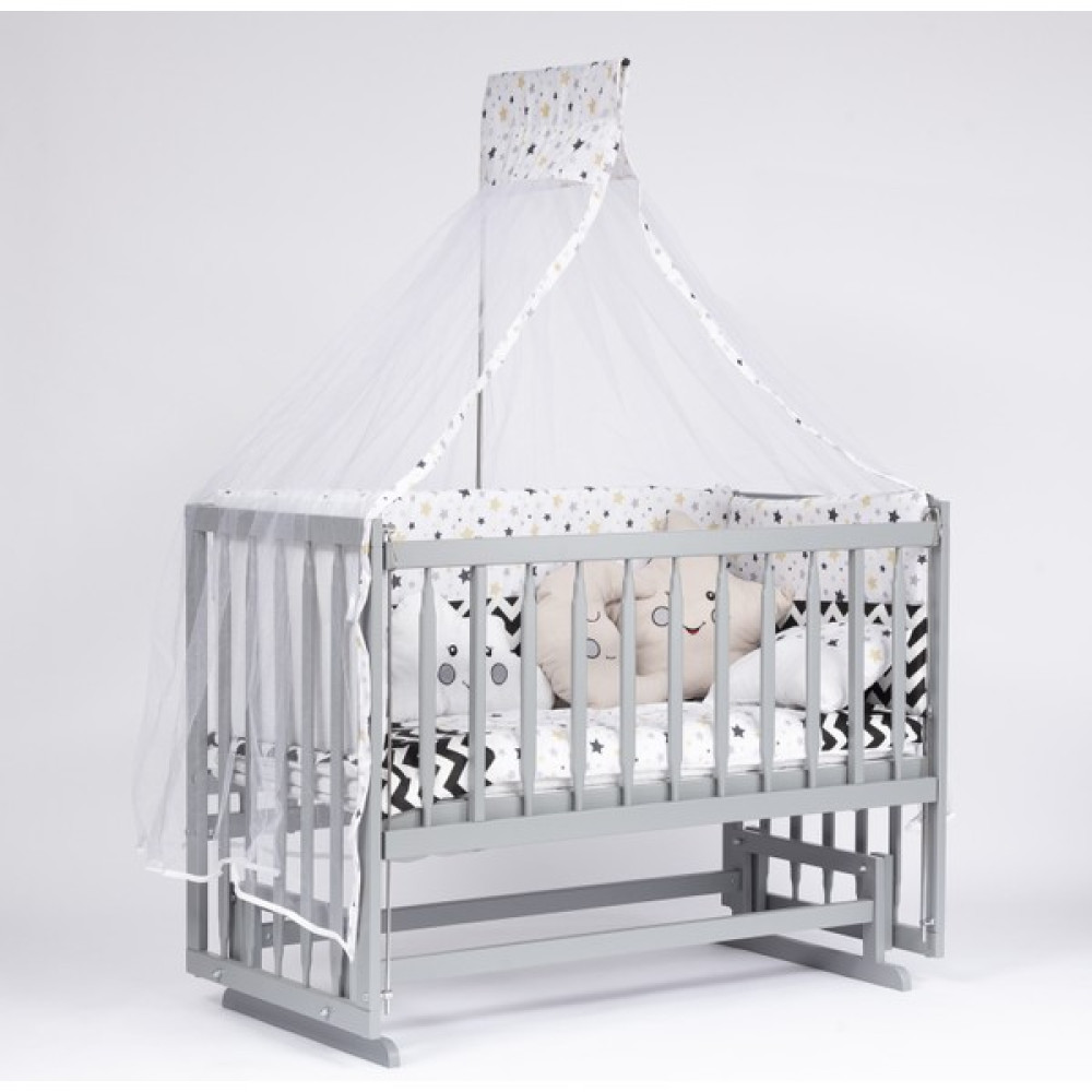 Bebeget Süper Natural ahşap Beşik 4 Kademeli Gri Anne Yanı Sallanır Bebek Beşiği 60X120 -Uyku Seti+Yatak G14 Beşik Fiyatı