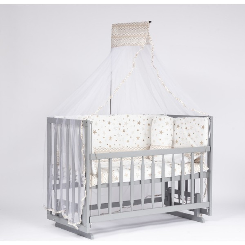 Bebeget Süper Natural ahşap Beşik 4 Kademeli Gri Anne Yanı Sallanır Bebek Beşiği 60X120 -Uyku Seti+Yatak G6 Beşik Fiyatı