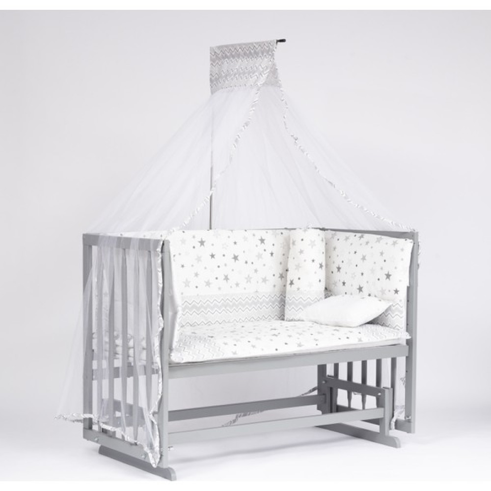 Bebeget Süper Natural ahşap Beşik 4 Kademeli Gri Anne Yanı Sallanır Bebek Beşiği 60X120 -Uyku Seti+Yatak G7 Beşik Fiyatı