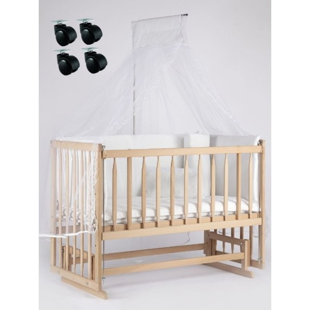 Bebeget Tekerlekli Süper Natural 60X120 Anne Yanı Sallanır Beşik+Byz Uyku Set+Yatak+Tekerlek - Krem Beşik Fiyatı
