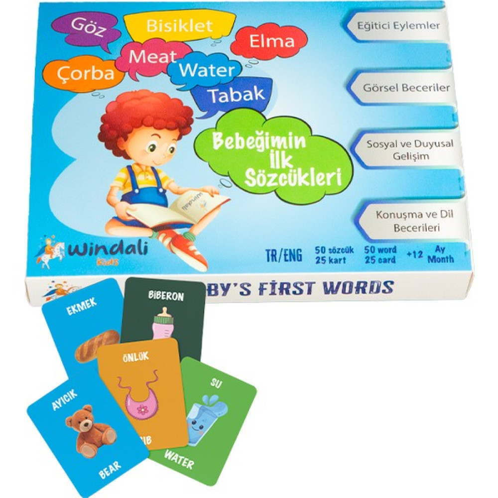 Bebeğimin Ilk Sözcükleri Ilk 50 Sözcük Kartları Zeka Hafıza Gelişim Kart Seti Eğitici Oyuncak Fiyatı