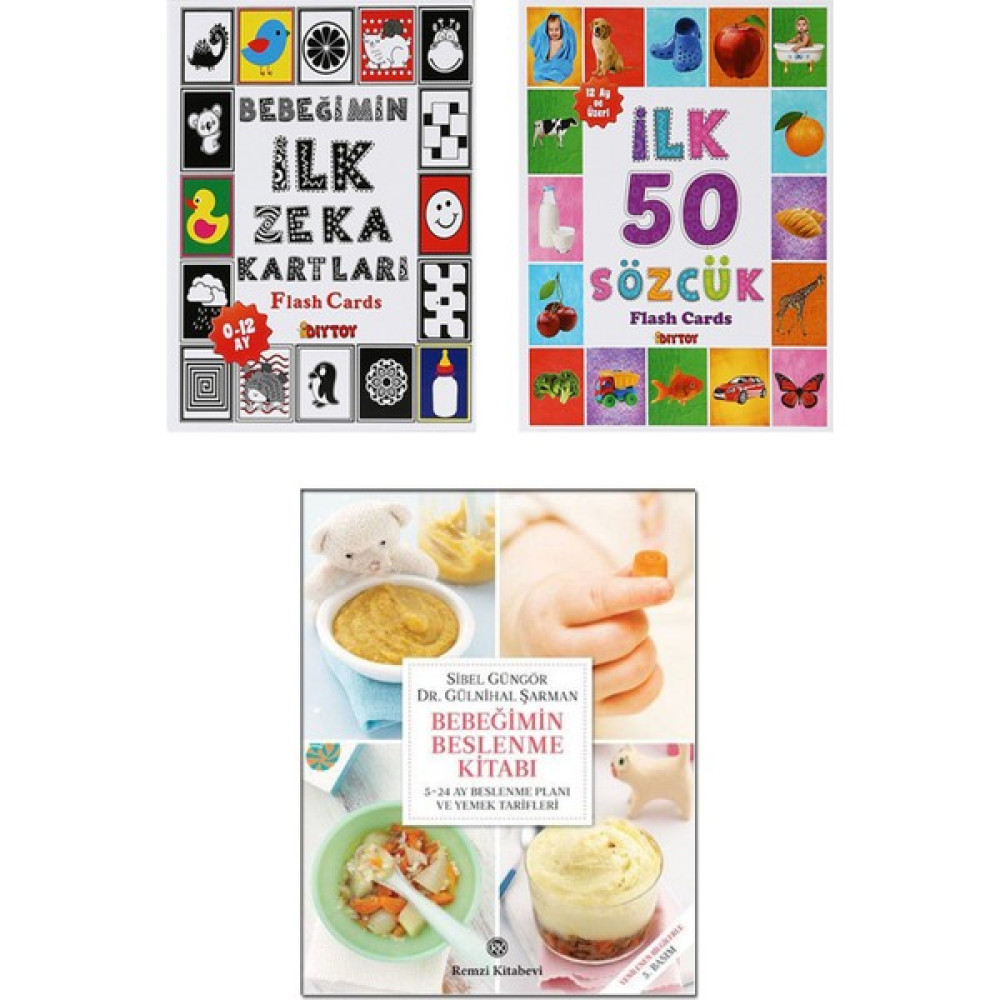 Bebeğimin İlk Zeka Kartları + İlk 50 Sözcük - Flash Cards + Bebeğimin Beslenme Kitabı - Sibel Güngör – 3’lü Bebek Gelişimi Seti Aile & Çocuk Bakımı Fiyatı