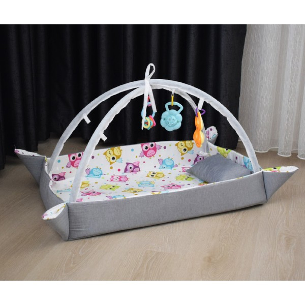 Bebeğimister Pamuk 100% Bebek Oyun Halısı ve Çocuk Alanı - 112 x 78 cm - Gri Oyuncak Fiyatı