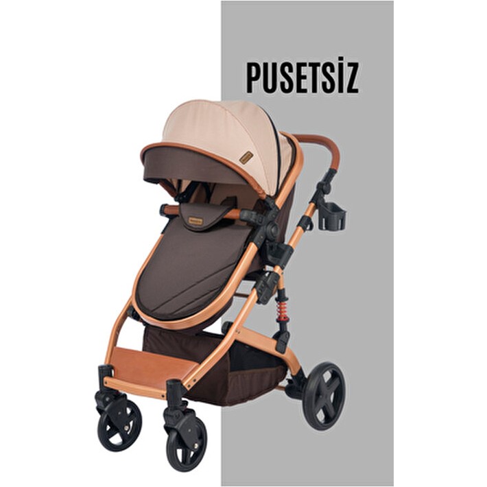 Bebegold Truva Travel Sistem Bebek Arabası Pusetsiz 0 - 3 Yaş İçin Katlanabilir ve Kullanışlı - Kahverengi Bebek Arabası ve Pusetler Fiyatı