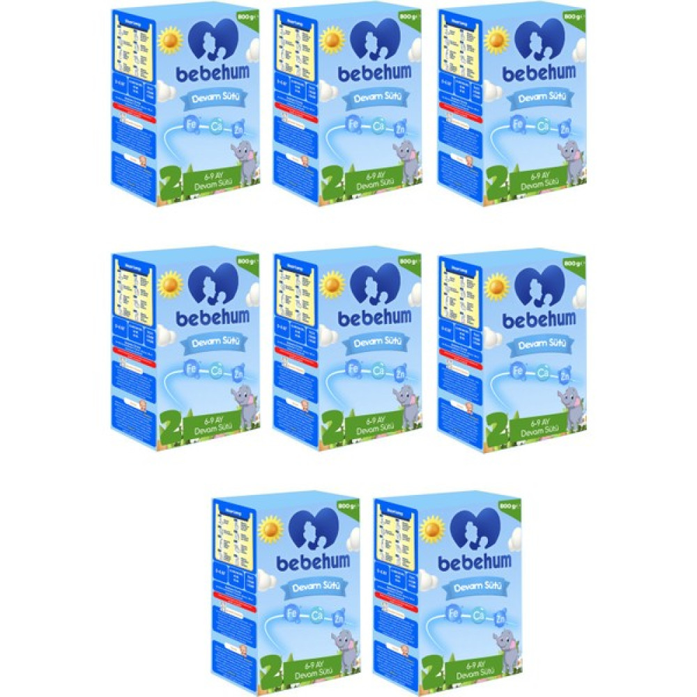 Bebehum 2 Devam Sütü 800 gr 6-9 Ay 8 Adet Bebek Mamaları Fiyatı
