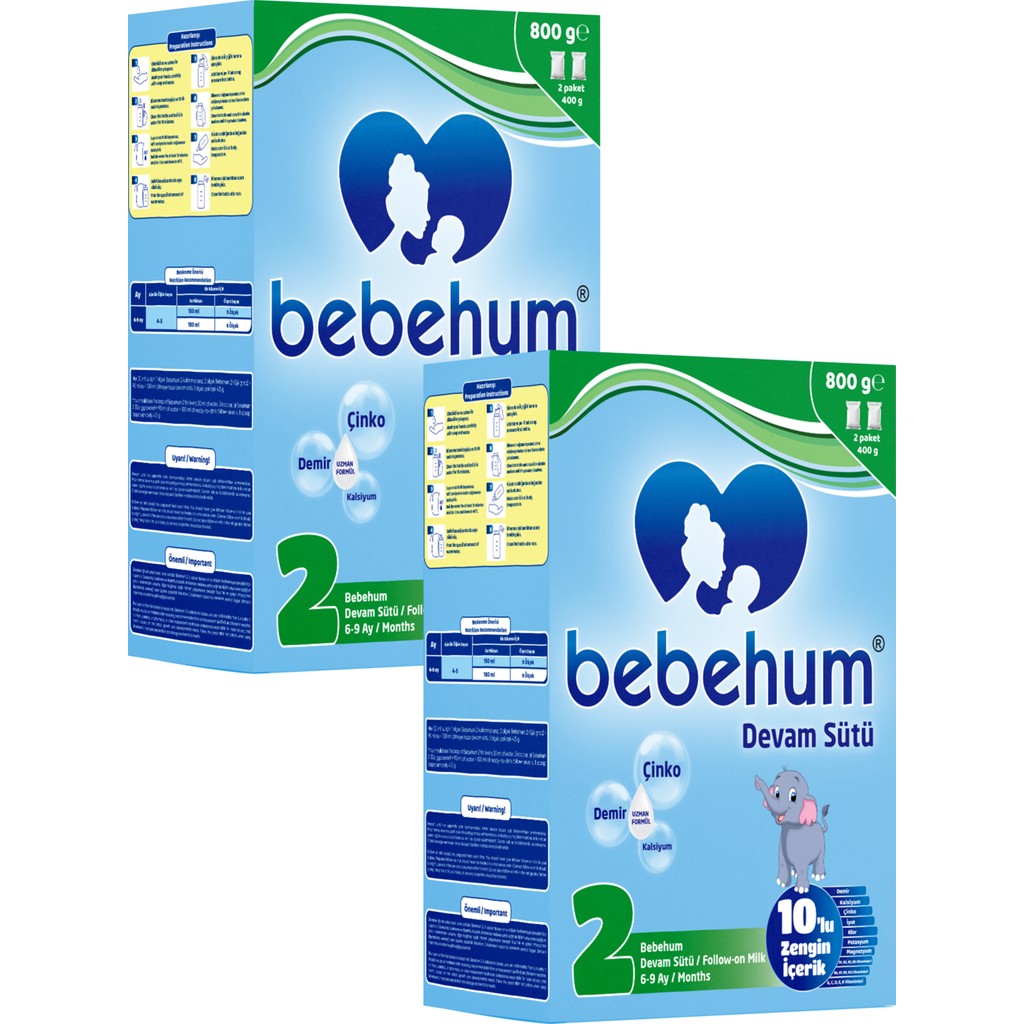Bebehum 2 No Toz Devam Sütü 6-9 Ay 800 gr x 2 Adet Bebek Mamaları Fiyatı