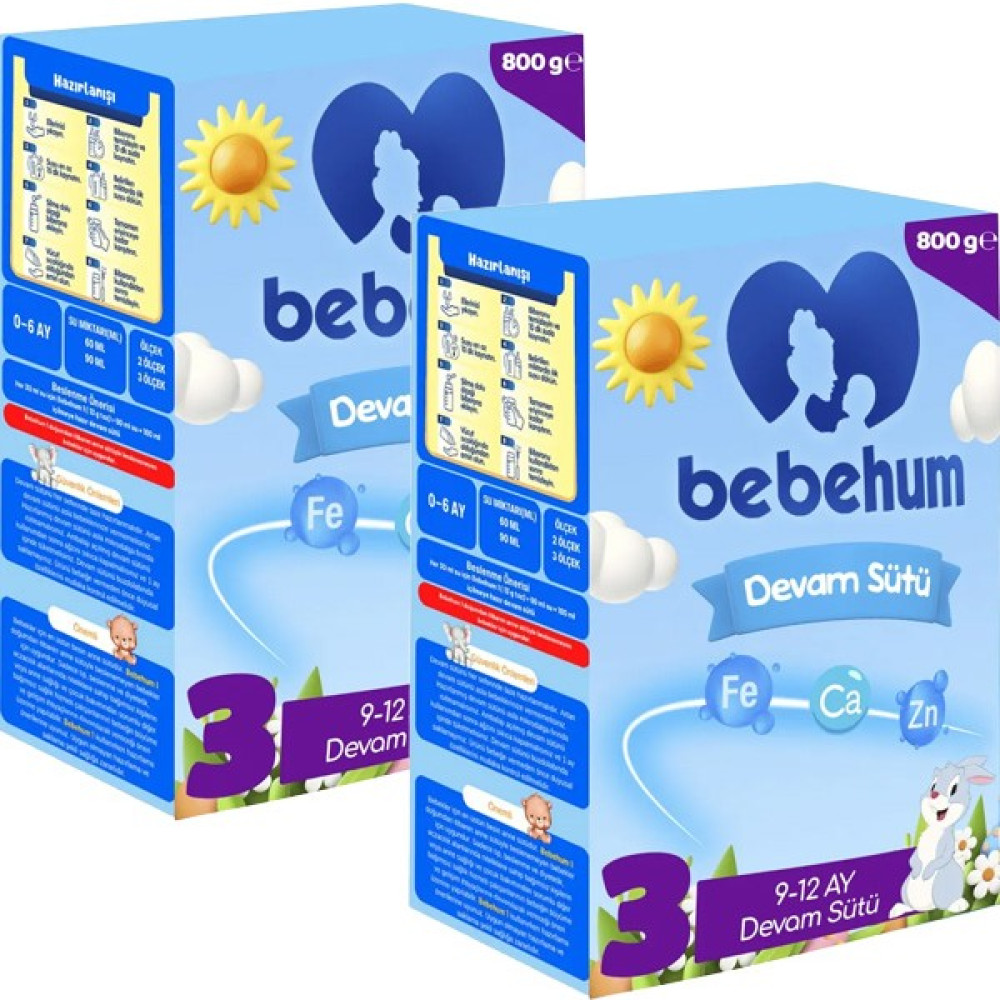 Bebehum 3 No Devam Sütü 9-12 Ay 800 gr x 2 Adet Bebek Mamaları Fiyatı
