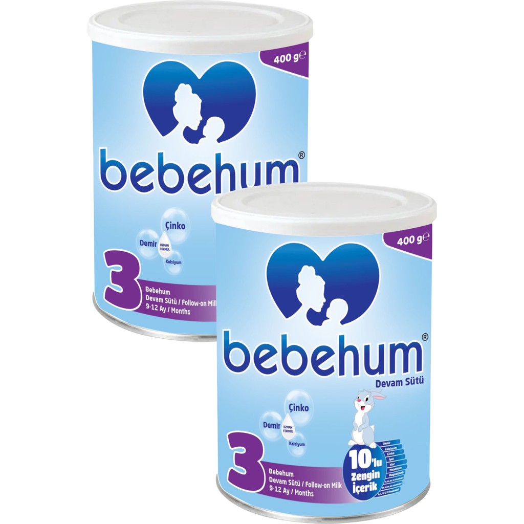 Bebehum 3 Numara Teneke Devam Sütü 9-12 Ay 400 gr x 2 Adet Bebek Mamaları Fiyatı