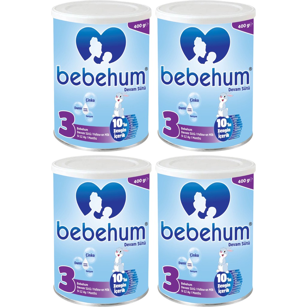 Bebehum 3 Numara Teneke Devam Sütü 9-12 Ay 400 gr x 4 Adet Bebek Mamaları Fiyatı