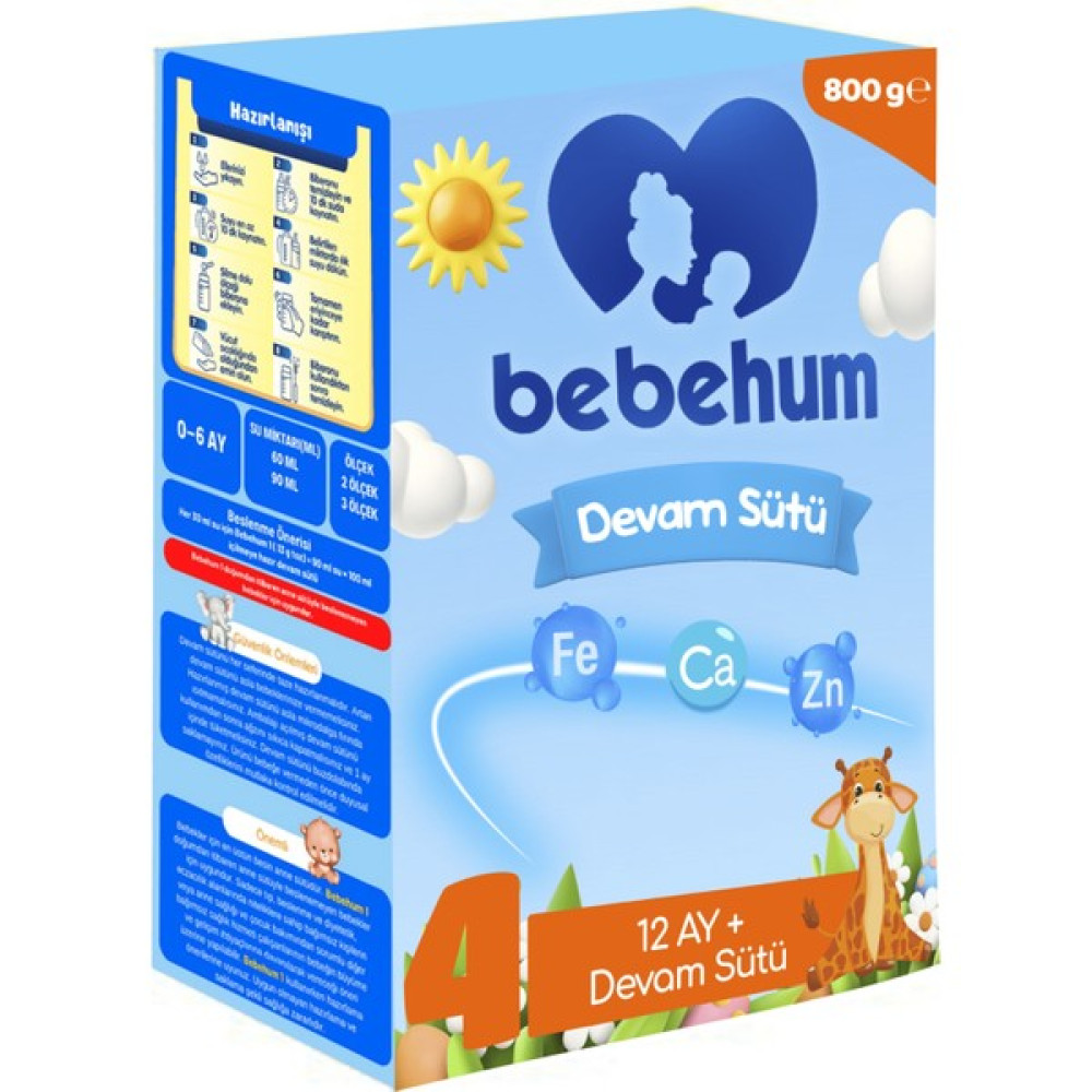 Bebehum 4 Devam Sütü 800 gr 12+ Ay - Hediyesiz Bebek Mamaları Fiyatı