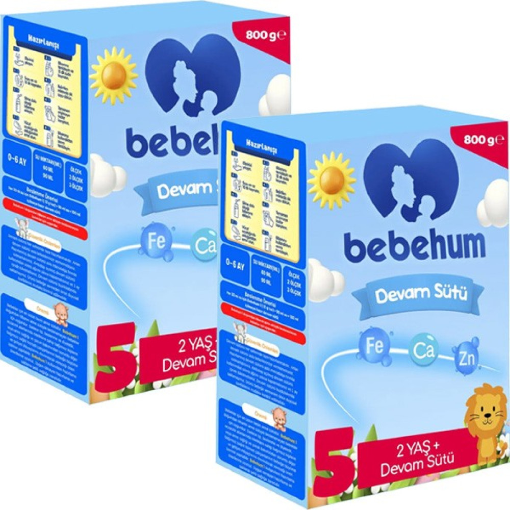 Bebehum 5 No Devam Sütü 2 Yaş+ 800 gr x 2 Adet Bebek Mamaları Fiyatı