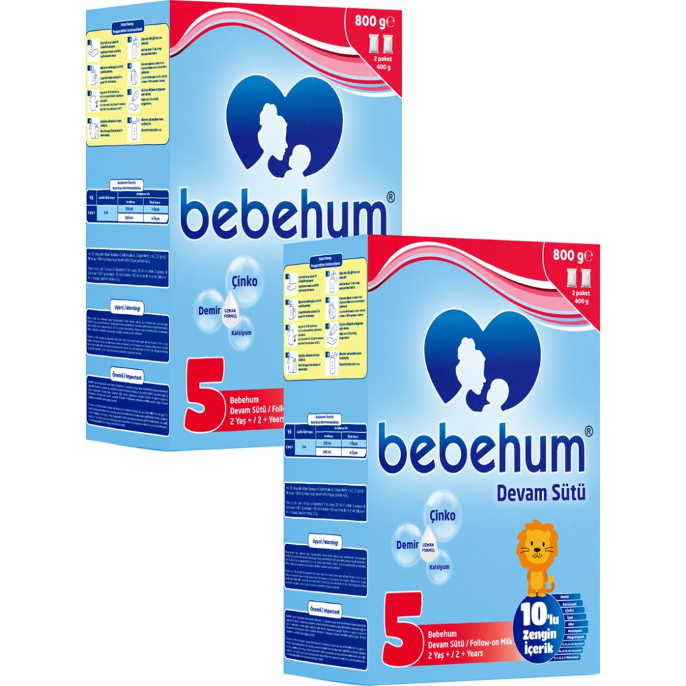 Bebehum 5 No Devam Sütü 2 Yaş+ x 2 Adet Bebek Mamaları Fiyatı