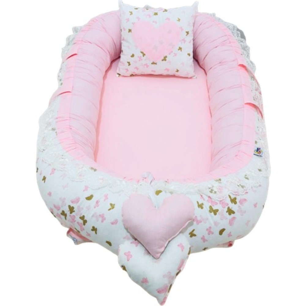 Bebek Atölyesi Açık Pembe Beyaz Simli Kelebekler Babynest Ana Kucağı Fiyatı