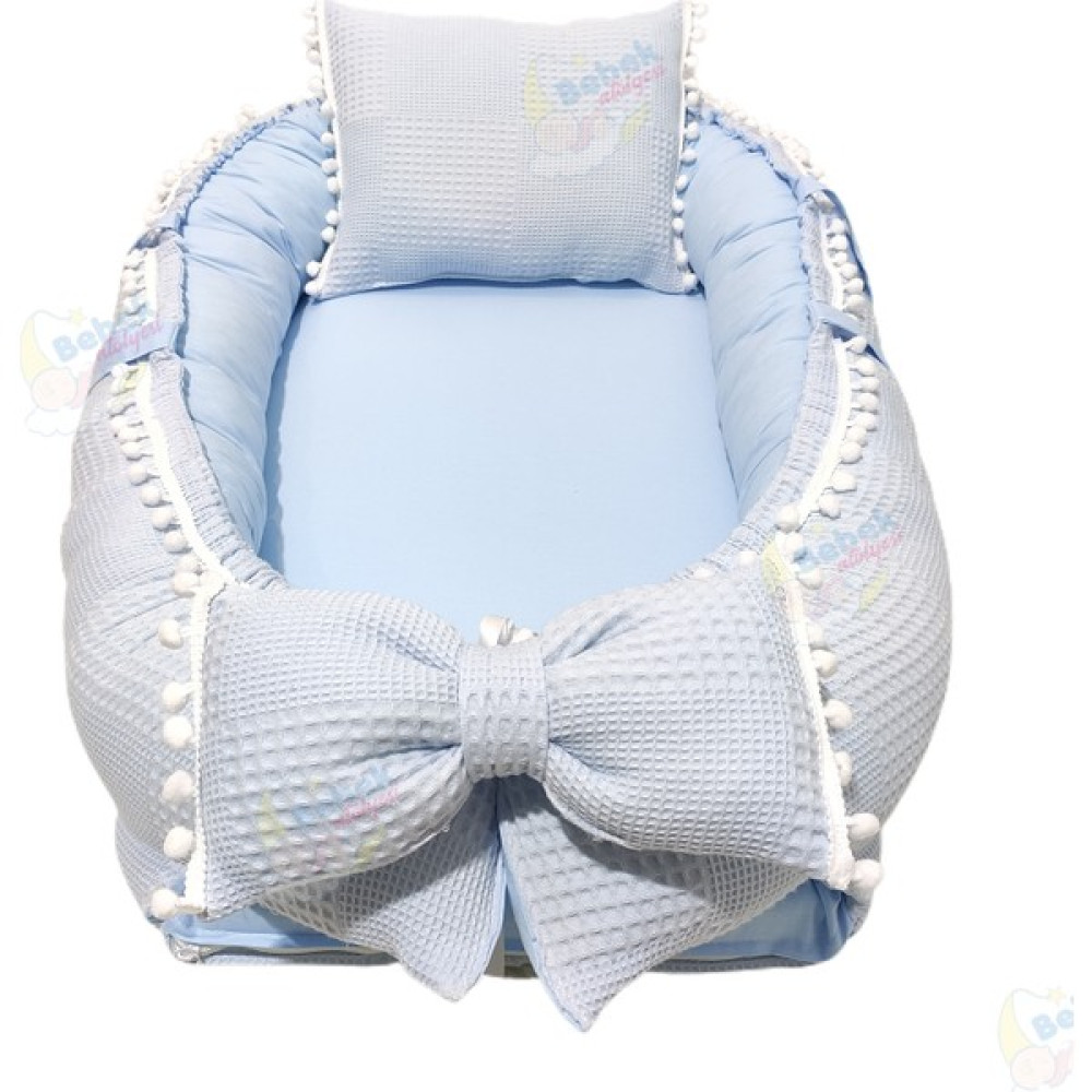 Bebek Atölyesi Babynest Petek Pike Kumaş Mavi Renk Ana Kucağı Fiyatı