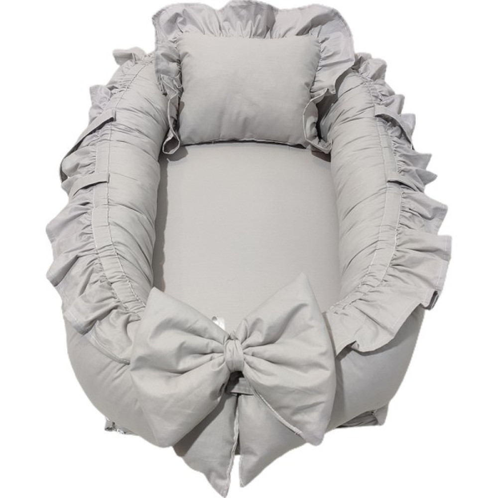 Bebek Atölyesi Bebekatölyesi Babynest Gri Renk Fırfır Kenarlı Ana Kucağı Fiyatı