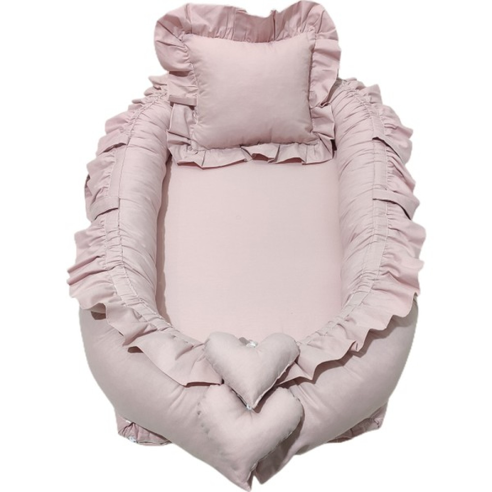 Bebek Atölyesi Bebekatölyesi Babynest Pudra Renk Fırfır Kenarlı Ana Kucağı Fiyatı