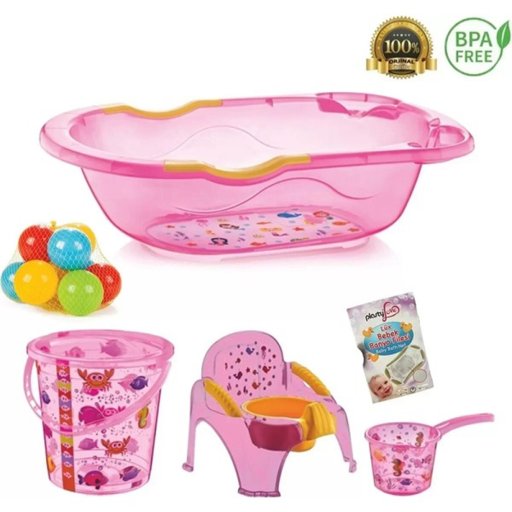 Bebek Banyo Küvet Seti 5parça - Pembe Bebek Banyo Küveti Fiyatı
